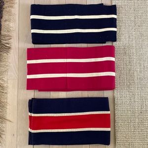 Three English woolen scarves.
